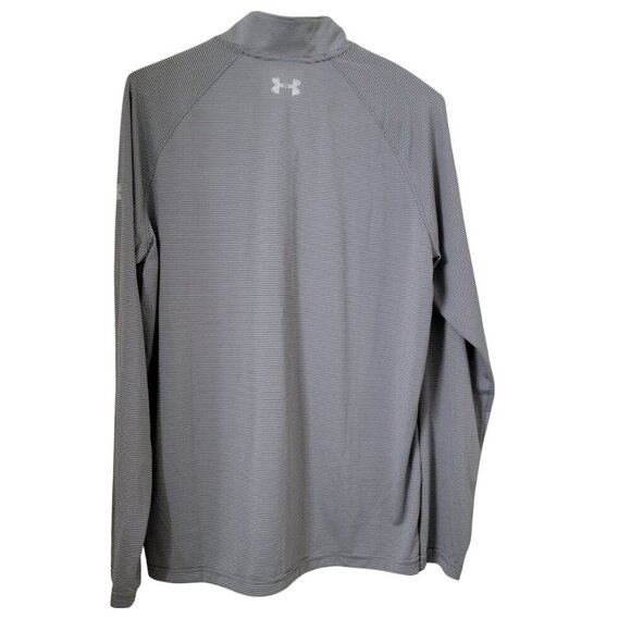 Under Armour Size M Gray & White Striped 1/4 Zip Long Sleeve Pullover, NEW w/Tag - Picture 5 of 11